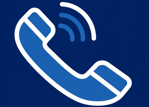 Icon of a telephone handset with sound arcs, representing business phone systems and voice over internet protocol